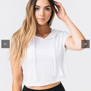 Zyia Active Champion Cropped Hoodie White Size L BNWT